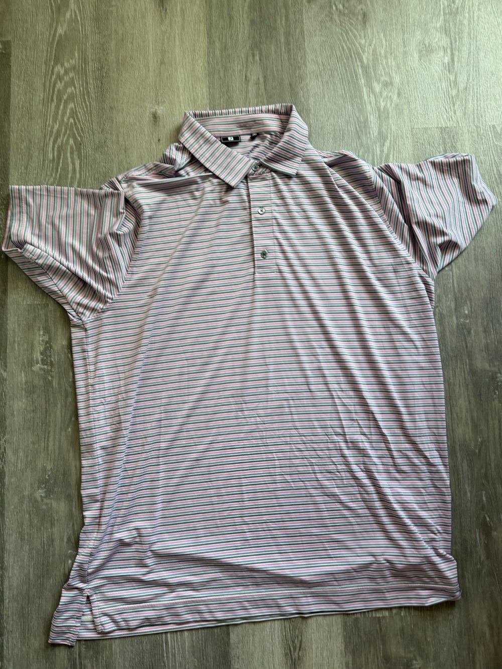 FootJoy - Men's Short-Sleeve Polo Shirt in Pink & White Stripe